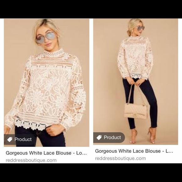 NWT Long Sleeved Lace Top - L - Picture 2 of 8